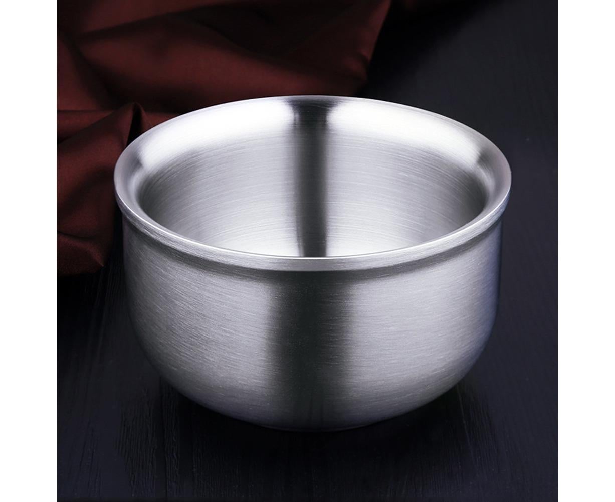 Stainless Steel Double Wall Insulated Round Rice Soup Bowl Kitchen Tableware-12.5cm V1263-JX-297
