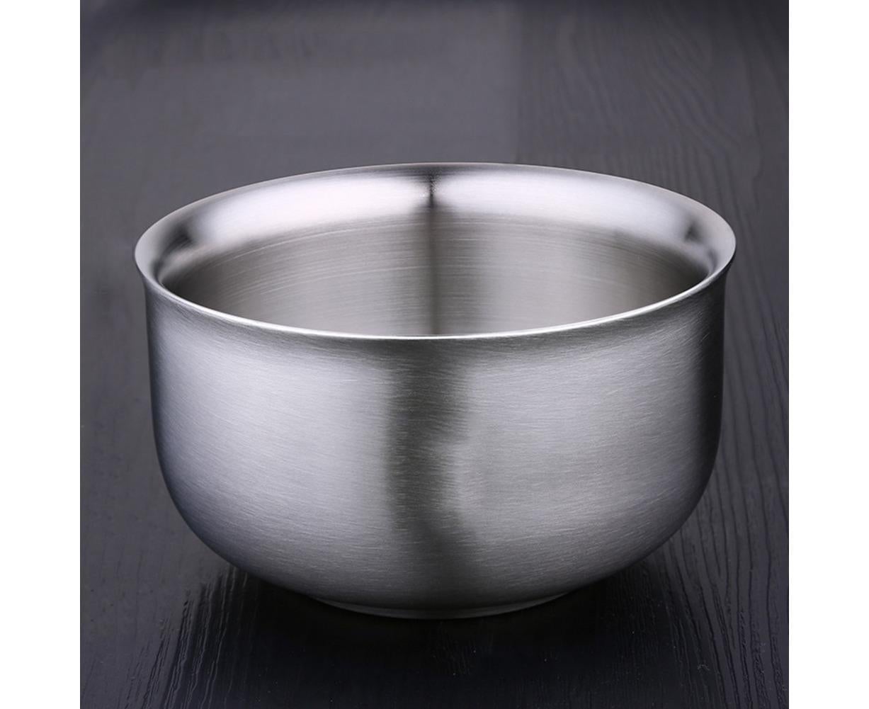 Stainless Steel Double Wall Insulated Round Rice Soup Bowl Kitchen Tableware-12.5cm V1263-JX-297