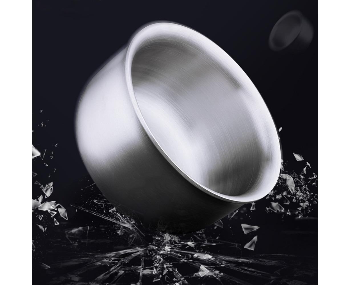 Stainless Steel Double Wall Insulated Round Rice Soup Bowl Kitchen Tableware-12.5cm V1263-JX-297