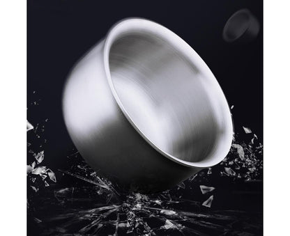 Stainless Steel Double Wall Insulated Round Rice Soup Bowl Kitchen Tableware-12.5cm V1263-JX-297