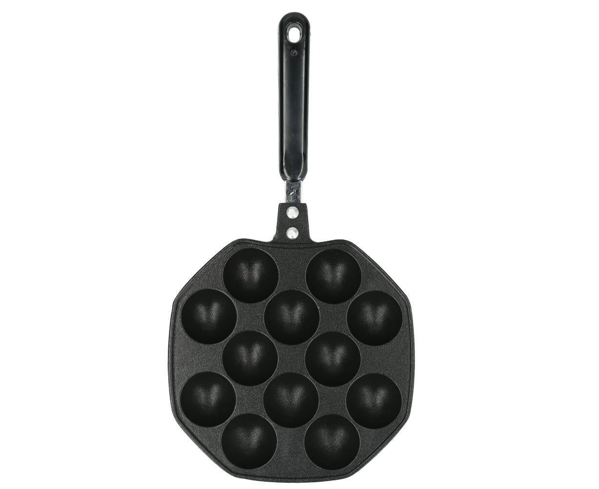 12-Cavity Aluminum Takoyaki Pan, Octopus Balls Egg Puffs Baking Pan, Home Cooking Tool V1263-JX-2977
