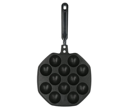 12-Cavity Aluminum Takoyaki Pan, Octopus Balls Egg Puffs Baking Pan, Home Cooking Tool V1263-JX-2977