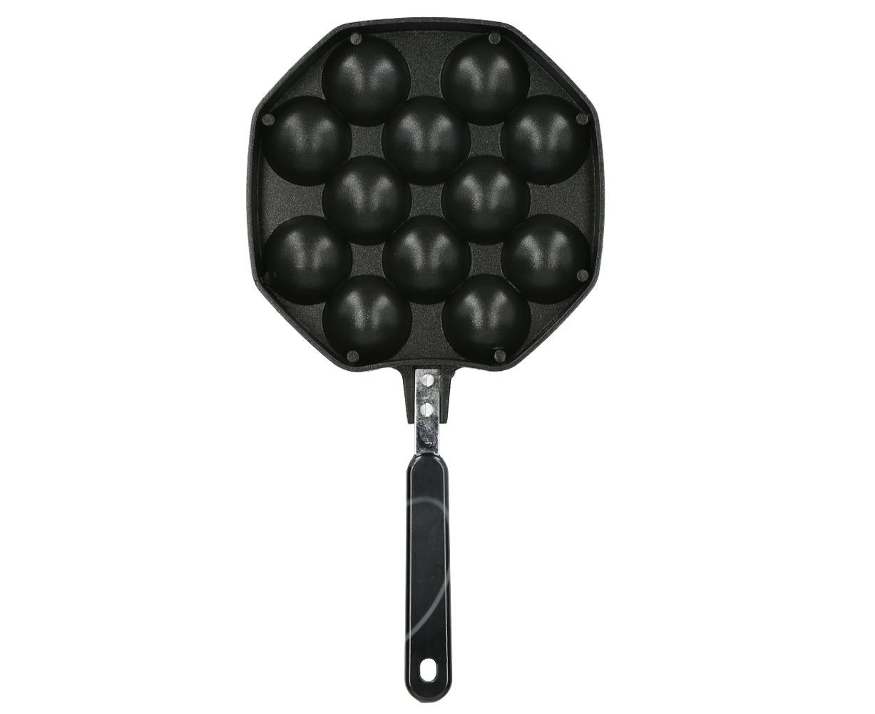 12-Cavity Aluminum Takoyaki Pan, Octopus Balls Egg Puffs Baking Pan, Home Cooking Tool V1263-JX-2977