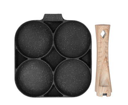 4-Hole Non-Stick Frying Pan, Egg & Pancake Cooking Pan, Induction & Gas Cooker V1263-JX-2986