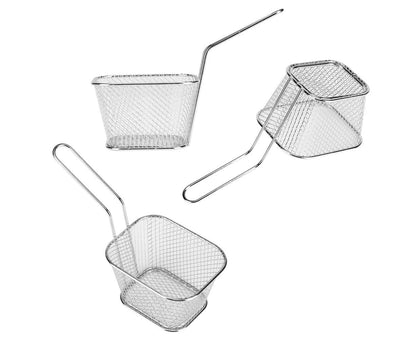 Fry Baskets, Lightweight Metal Circular Fryer Basket for Chips, Shrimp, and More V1263-JX-2990