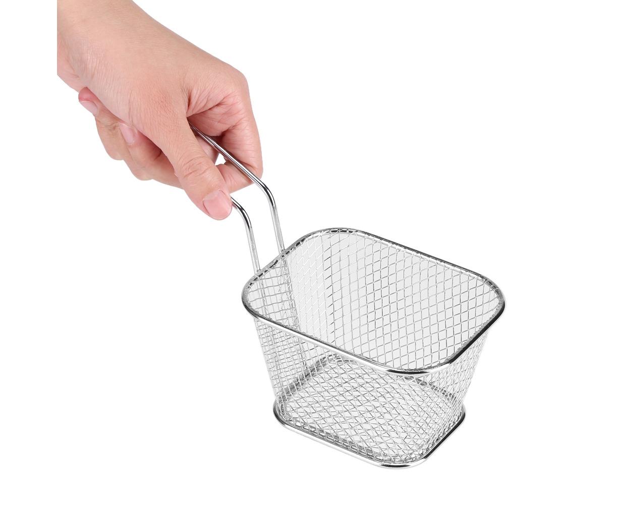 Fry Baskets, Lightweight Metal Circular Fryer Basket for Chips, Shrimp, and More V1263-JX-2990