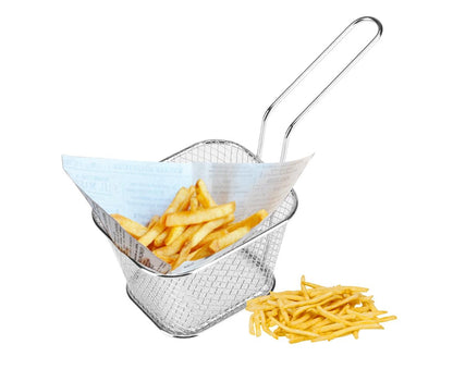 Fry Baskets, Lightweight Metal Circular Fryer Basket for Chips, Shrimp, and More V1263-JX-2990