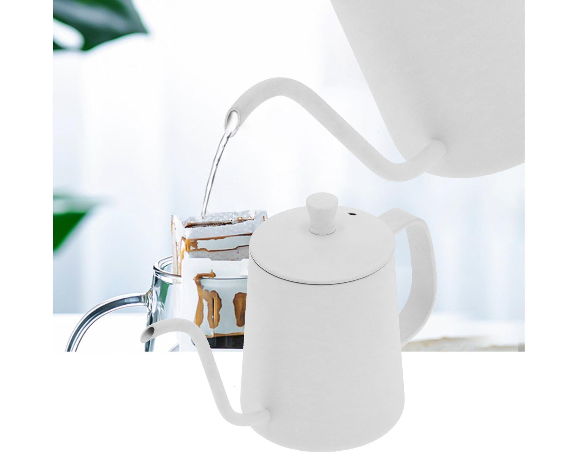 350ml Gooseneck Coffee Kettle, Stainless Steel Long Spout Tea Pot for Home or Office V1263-JX-2993