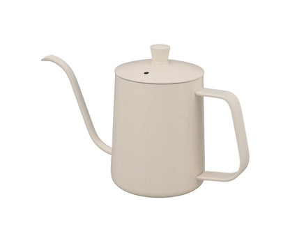 Small Pour Over Coffee Kettle, Stainless Steel, Precisely Controlled Gooseneck Spout, White, 600ml V1263-JX-2997