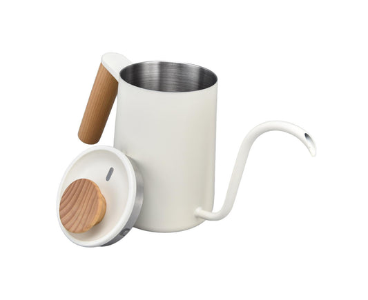 Stainless Steel Drip Coffee Pot, Long Gooseneck Spout Kettle, Tea Matte White, 600ml V1263-JX-2999