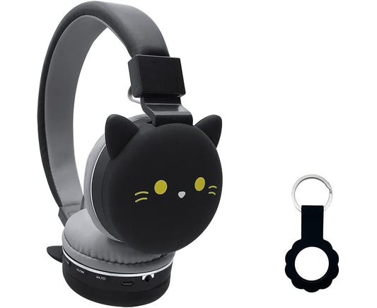 Cartoon Wireless Headphones - Stereo Sound - Cute Black Cat Headphones for babies V1263-JX-30