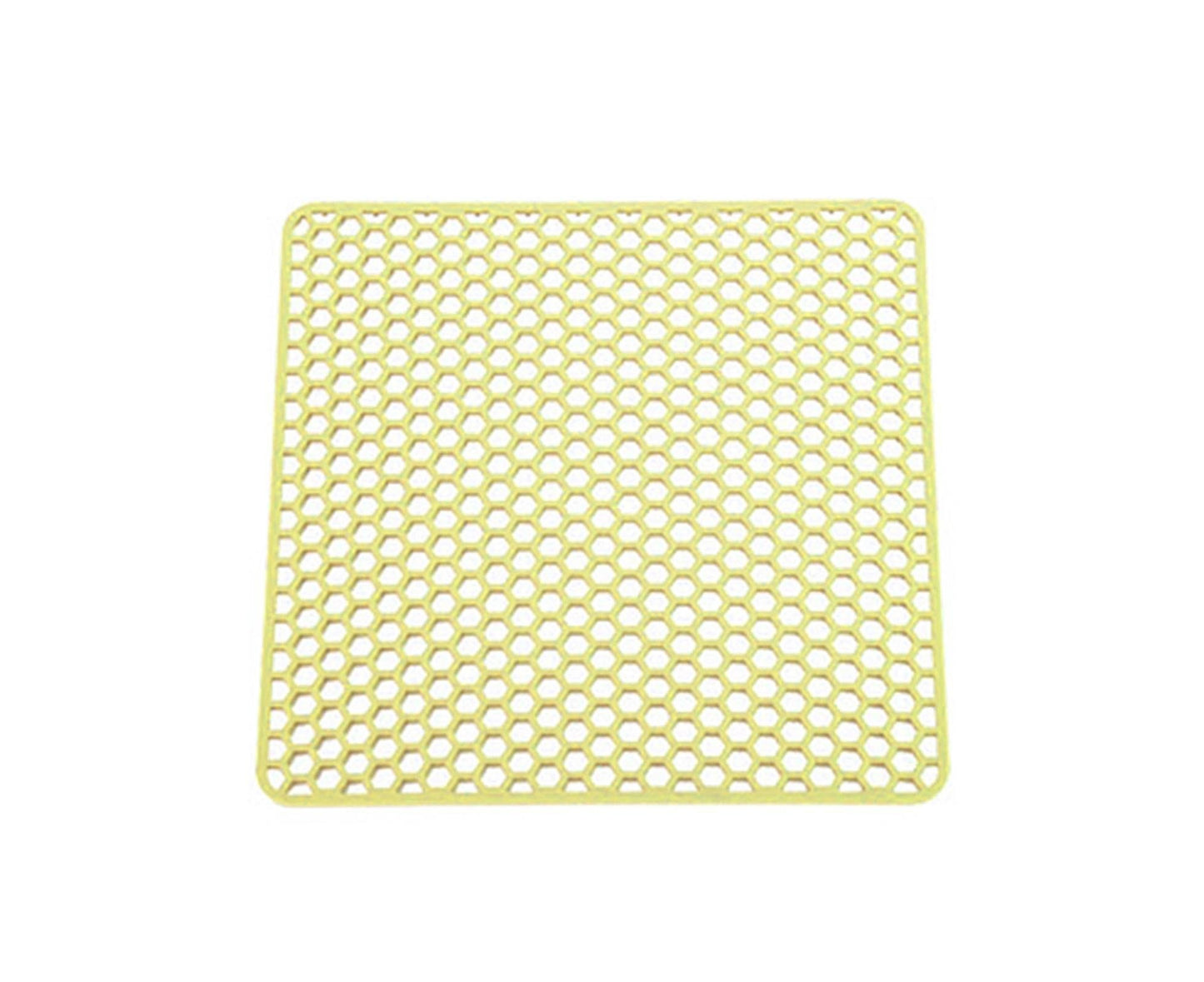 More Thicken Multi-use Drain Mat Silicone Stretchy Honeycombed Bowl Holding Mat for Home-Yellow M V1263-JX-300