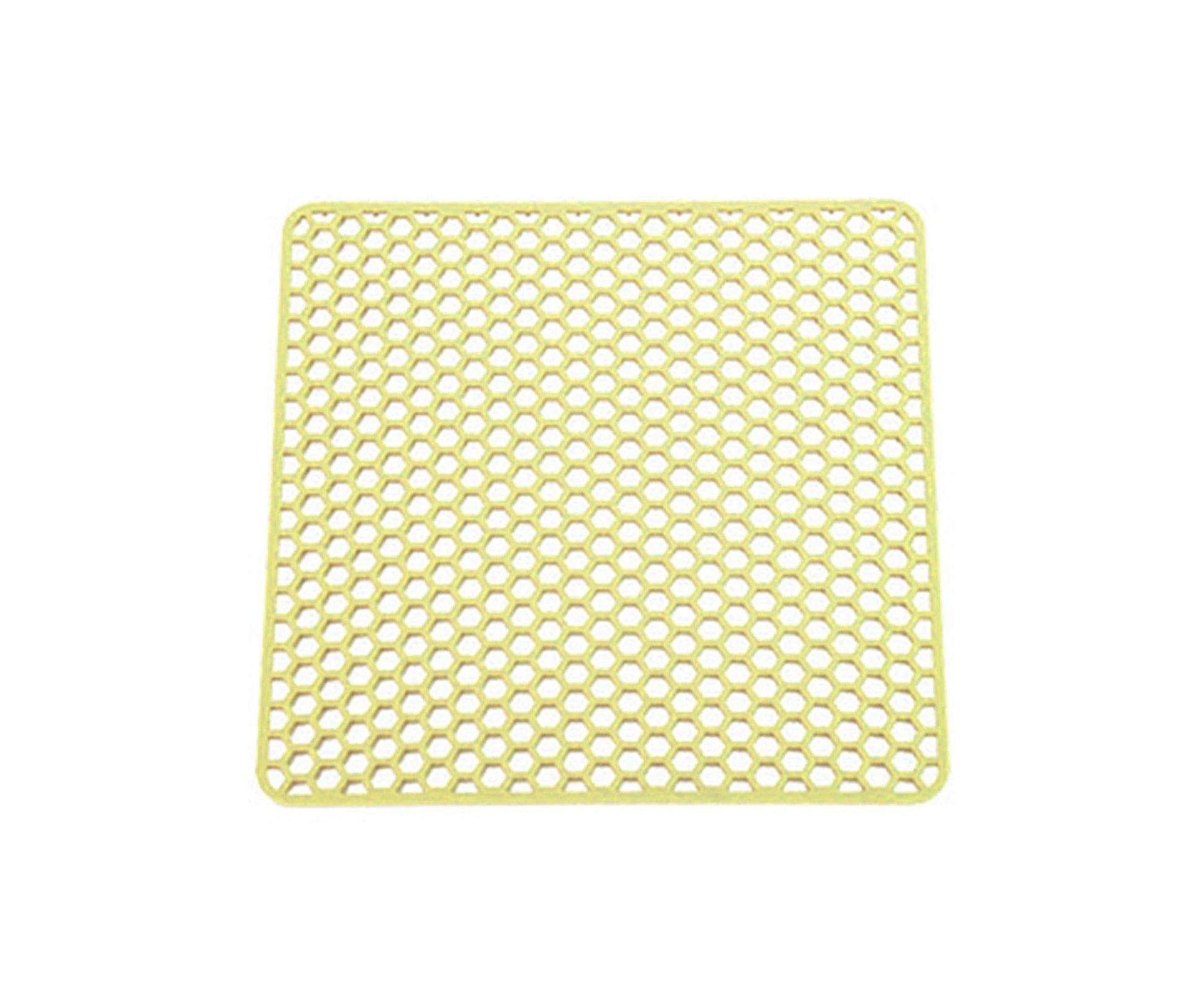 More Thicken Multi-use Drain Mat Silicone Stretchy Honeycombed Bowl Holding Mat for Home-Yellow M V1263-JX-300