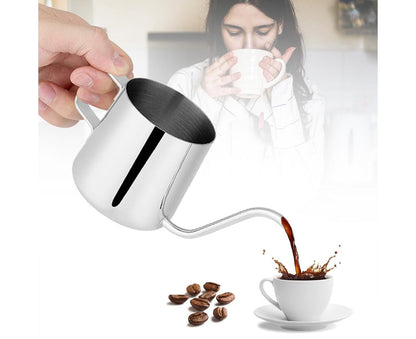 Stainless Steel Drip Coffee Pot, Gooseneck Spout, Tea Tool, Silver, 250ml V1263-JX-3000