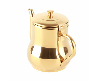 Stainless Steel Tea Pot with Filter, Rust-Proof, Durable Oil Strainer Pot for Hotels & Homes, 500ml, Gold V1263-JX-3003