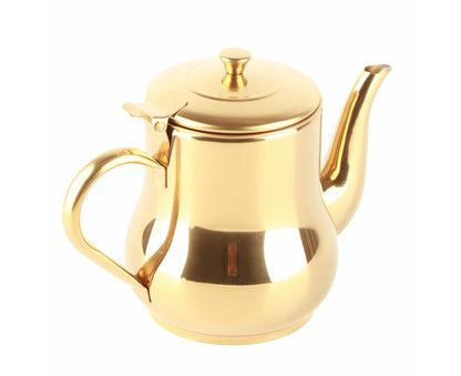 Stainless Steel Tea Pot with Filter, Rust-Proof, Durable Oil Strainer Pot for Hotels & Homes, 500ml, Gold V1263-JX-3003
