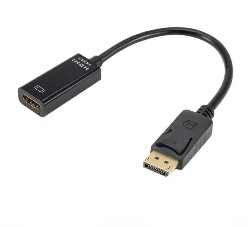 DisplayPort to HDMI Short Cable - Compact 4K DP to HDMI Adapter Cable for Monitor, TV, Projector (Black) V1263-JX-3013
