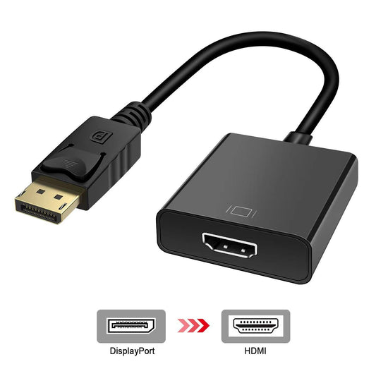 Heavy-Duty DisplayPort to HDMI Adapter - 4K DP to HDMI Converter with Durable Shell for PC, Monitor, TV, V1263-JX-3016