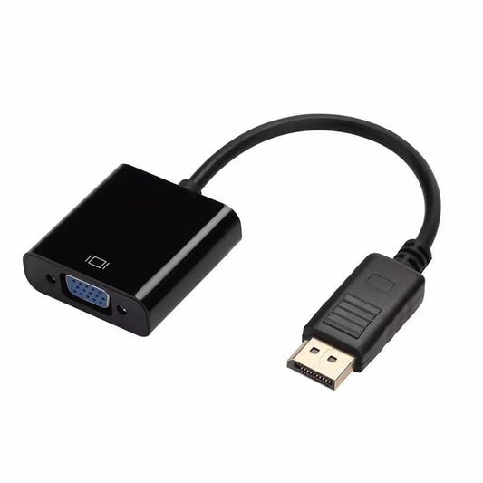DisplayPort to VGA Adapter - Heavy-Duty DP to VGA Converter for Monitor, Projector, PC, Laptop (Black) V1263-JX-3017