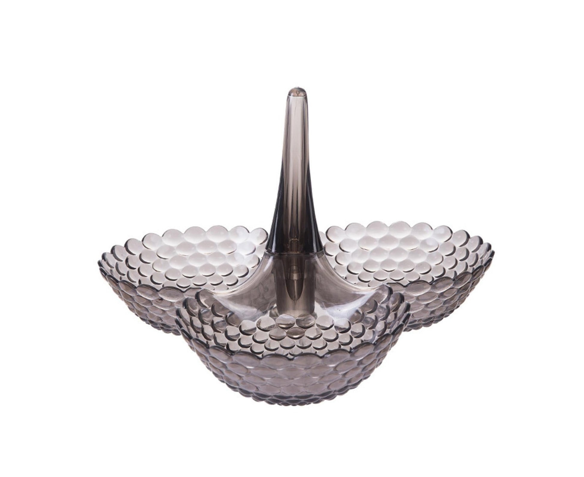 Practical Stable Dessert Plate Multi-use Exquisite Plastic Structure Cake Plate for Home-Black V1263-JX-302