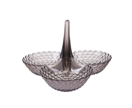 Practical Stable Dessert Plate Multi-use Exquisite Plastic Structure Cake Plate for Home-Black V1263-JX-302