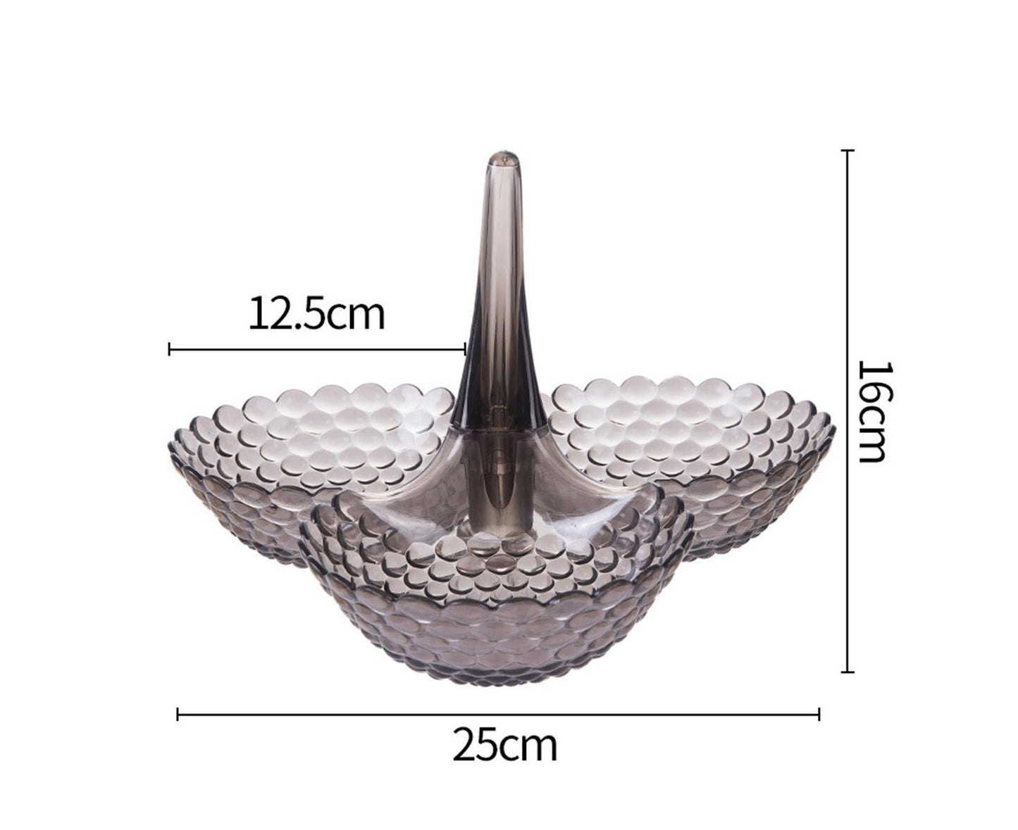 Practical Stable Dessert Plate Multi-use Exquisite Plastic Structure Cake Plate for Home-Black V1263-JX-302