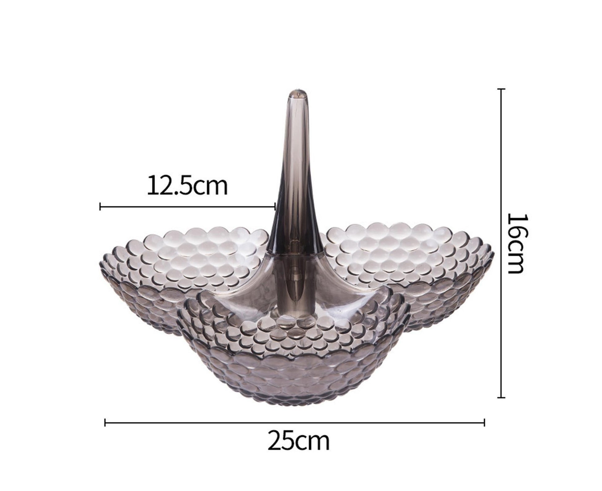 Practical Stable Dessert Plate Multi-use Exquisite Plastic Structure Cake Plate for Home-Black V1263-JX-302