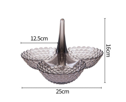 Practical Stable Dessert Plate Multi-use Exquisite Plastic Structure Cake Plate for Home-Black V1263-JX-302
