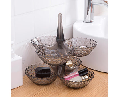 Practical Stable Dessert Plate Multi-use Exquisite Plastic Structure Cake Plate for Home-Black V1263-JX-302