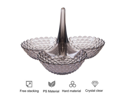 Practical Stable Dessert Plate Multi-use Exquisite Plastic Structure Cake Plate for Home-Black V1263-JX-302