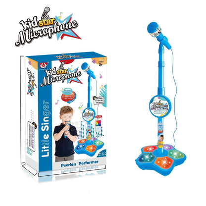 Babies Microphone with Stand, Singing Toys for Girls and Boys with Music and Light, Adjustable Standing V1263-JX-3028