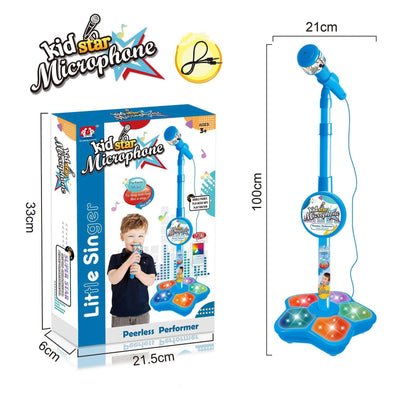 Babies Microphone with Stand, Singing Toys for Girls and Boys with Music and Light, Adjustable Standing V1263-JX-3028