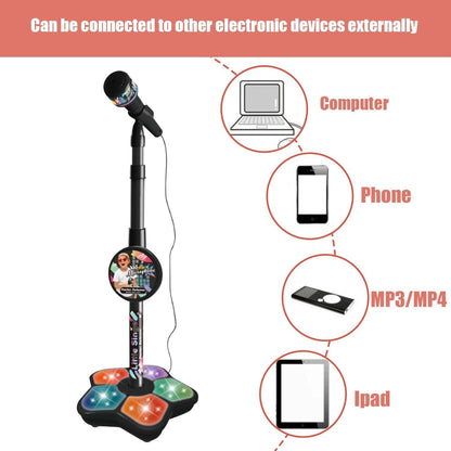 Babies Microphone with Stand, Singing Toys for Girls and Boys with Music and Light, Adjustable Standing V1263-JX-3029