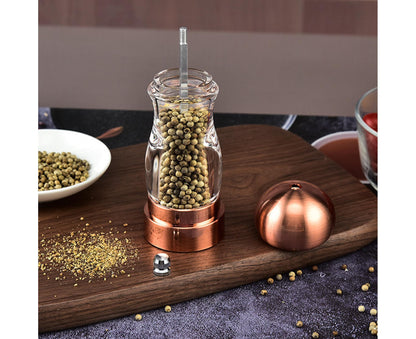 Manual Pepper Mill Multifunctional Acrylic Comfortable Touch Salt Shaker for Kitchen-Golden V1263-JX-303