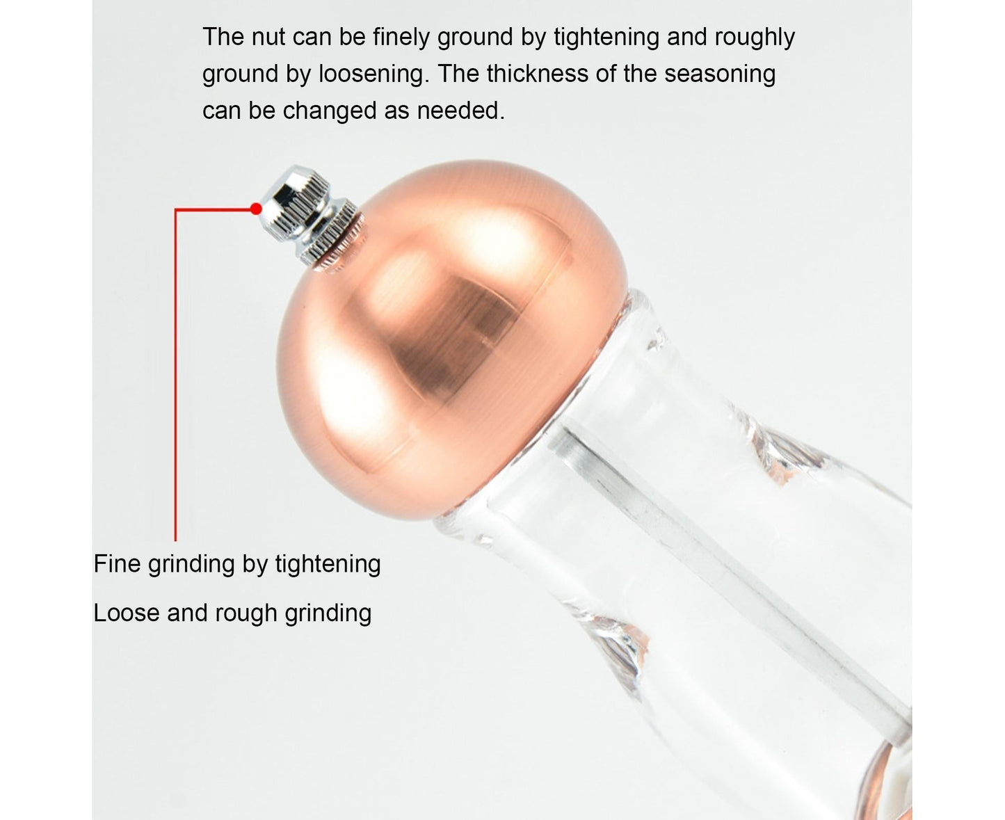 Manual Pepper Mill Multifunctional Acrylic Comfortable Touch Salt Shaker for Kitchen-Golden V1263-JX-303