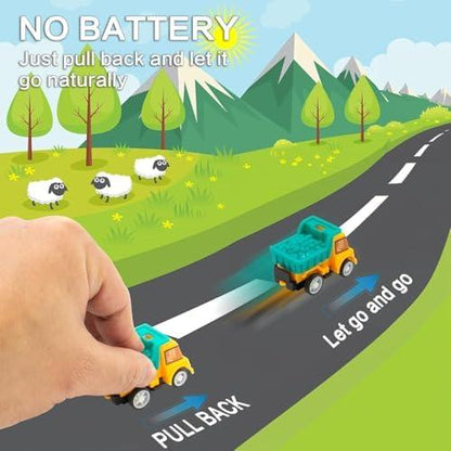 12Pcs Easter Eggs with Mini Pull-Back Cars, Stuffed Easter Eggs, for Boys and Girls V1263-JX-3032
