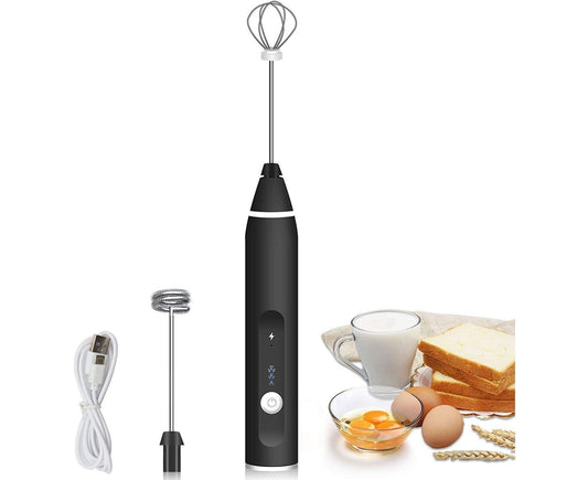 Electric milk frother,USB rechargeable milk frother 2 in 1 Hand-held battery-operated milk frother V1263-JX-304