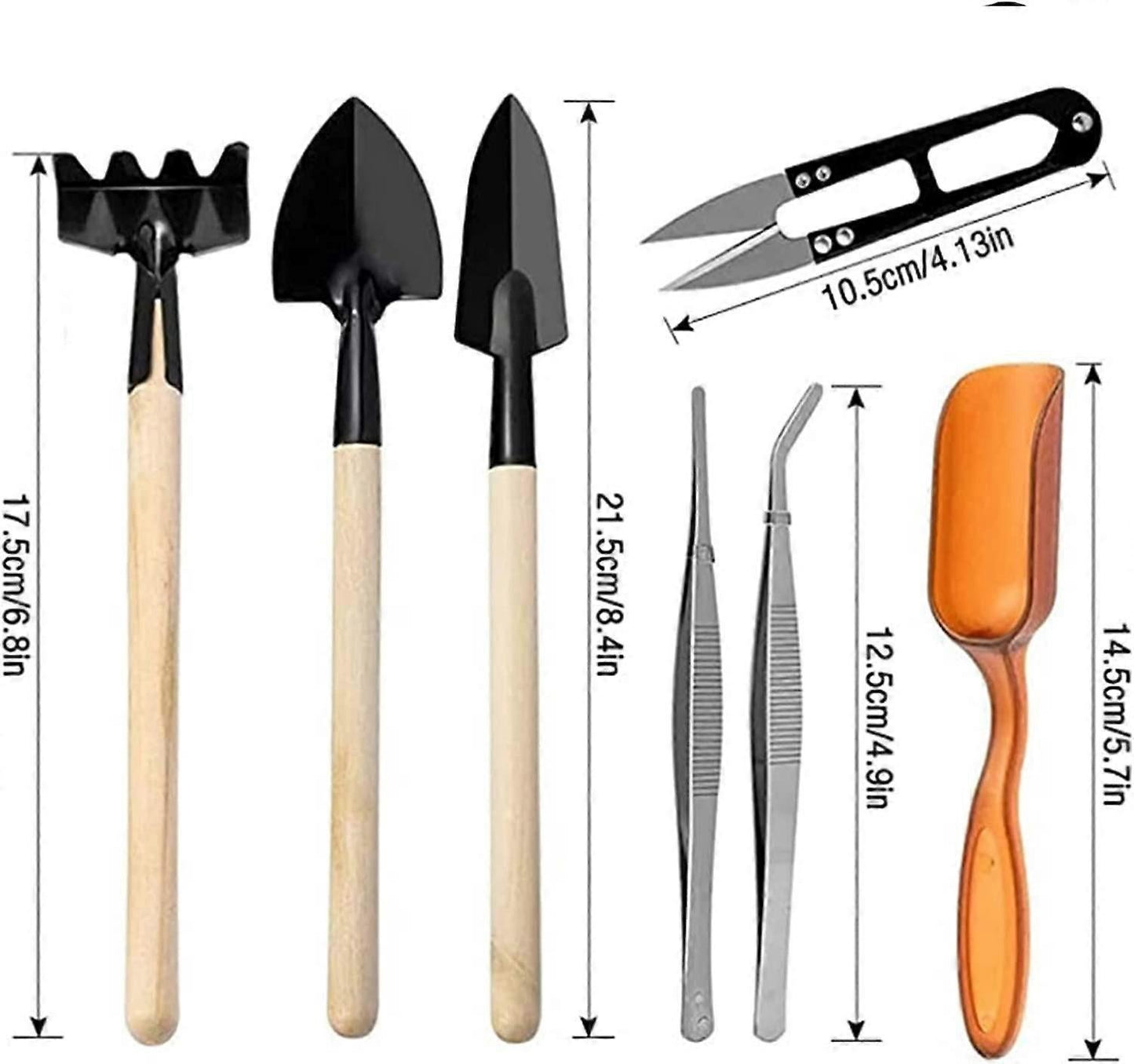 12 Pcs Gardening Tool Set Succulent Tool Kit,Houseplant Rake Mini Gardening Hand Tools,Small Shovel/Rake/Spade V1263-JX-3057