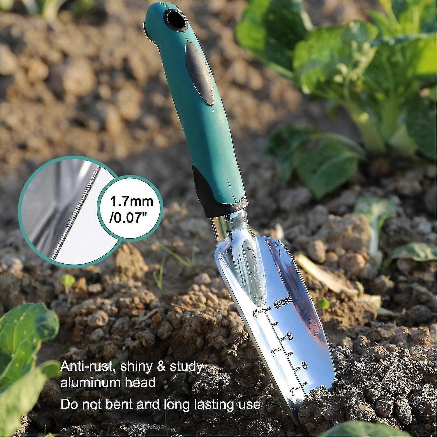 Garden Tool Set, 3-piece Heavy-duty Gardening Tool Cast Aluminum With Soft Rubber Non-slip Handle Durable V1263-JX-3059
