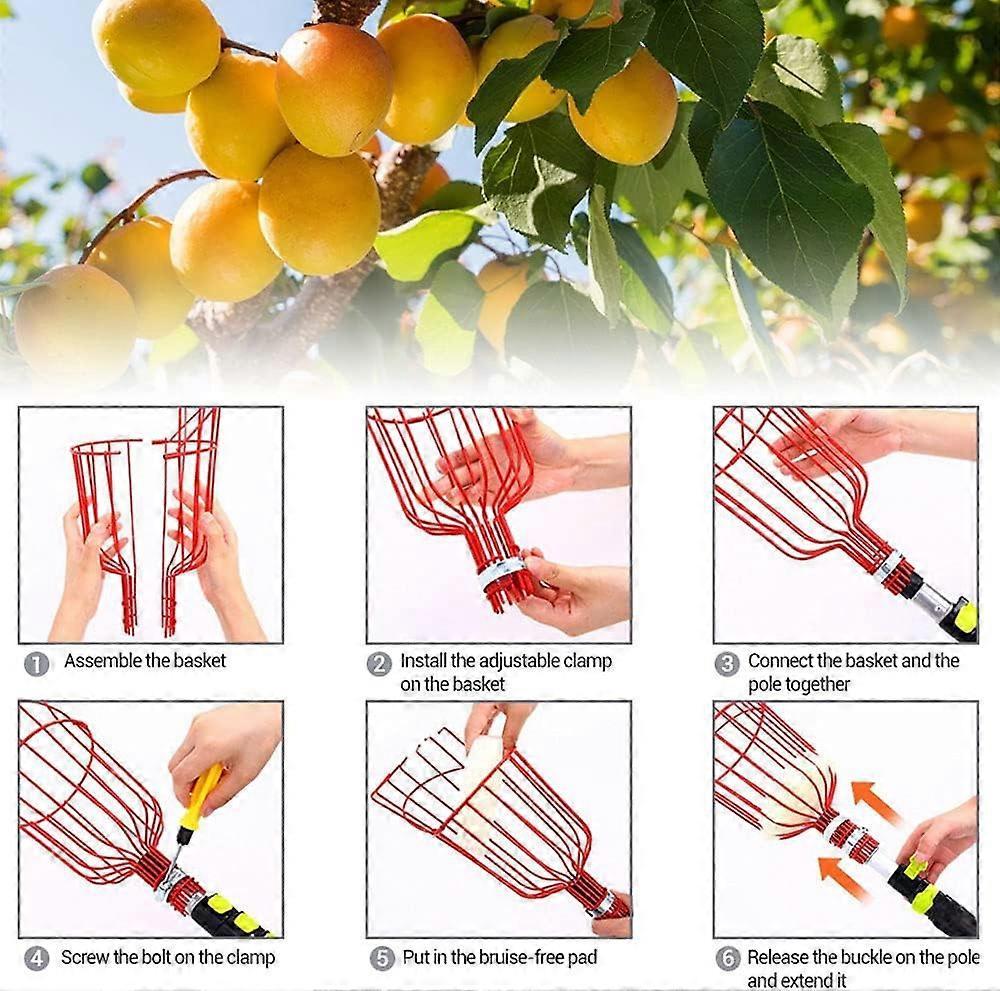 Metal Fruit Picker with Claw, Metal Fruit Picking Tool, Gardening Tools for Harvesting Apples, Citrus, Pears, V1263-JX-3060