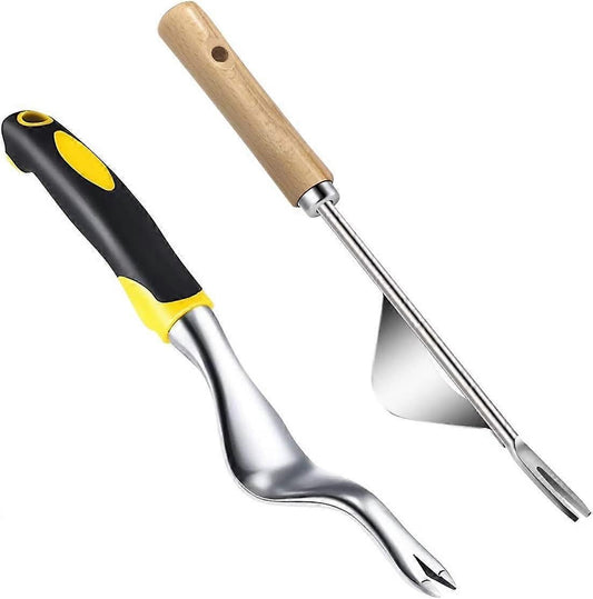 Manual Weeding Tool, 2 Pieces Handheld Weeder Dandelion Removal Tool, Garden Weed Puller with Non-Slip Handle V1263-JX-3061