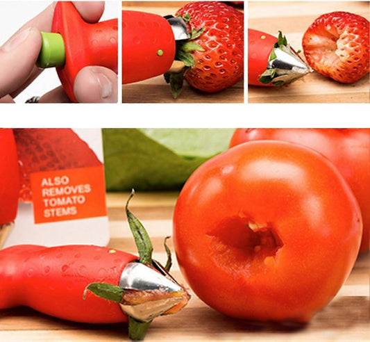 Multi-Claw Strawberry Corer Stainless Steel Plastic Fruit Berry Tomato Vegetable Top Stem Corer Kitchen Aid V1263-JX-3064
