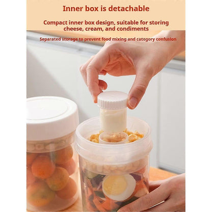 2pcs Leakproof Salad Jars 3in1 with Dressing Cup Container for Meal Prep Lunch V1263-JX-308