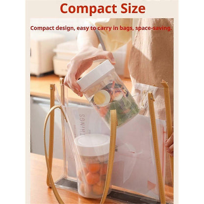 2pcs Leakproof Salad Jars 3in1 with Dressing Cup Container for Meal Prep Lunch V1263-JX-308