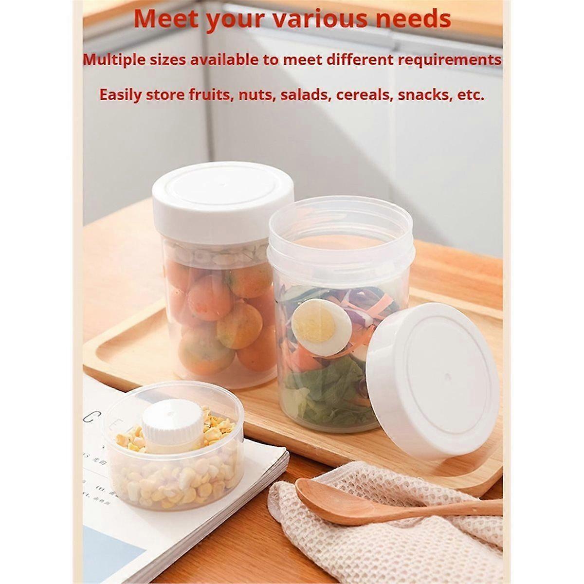 2pcs Leakproof Salad Jars 3in1 with Dressing Cup Container for Meal Prep Lunch V1263-JX-308