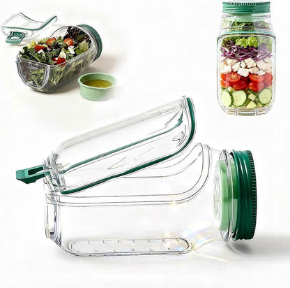 1pc Salad Pod Mason Jar Side Open Portable Salad Container with Lid for Travel V1263-JX-309