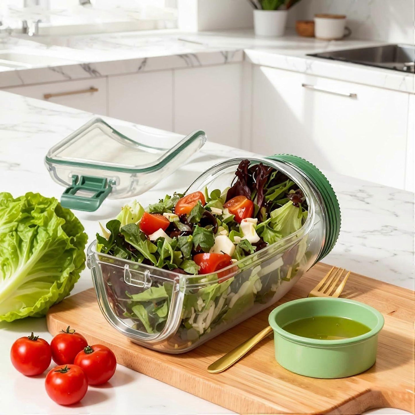 1pc Salad Pod Mason Jar Side Open Portable Salad Container with Lid for Travel V1263-JX-309