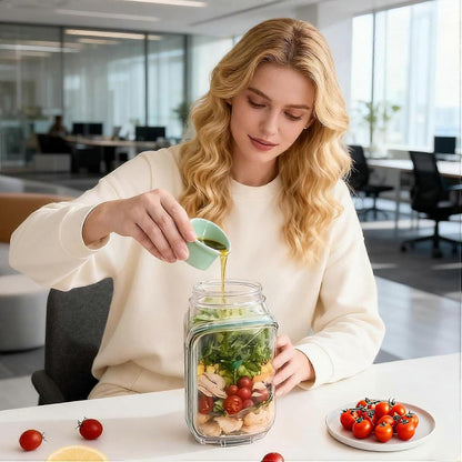 1pc Salad Pod Mason Jar Side Open Portable Salad Container with Lid for Travel V1263-JX-309
