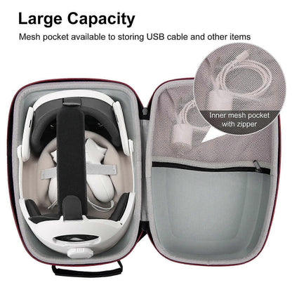 For Meta Quest 3 VR Headset Travel Hard Case EVA Storage Box+Eye Patch V1263-JX-3091