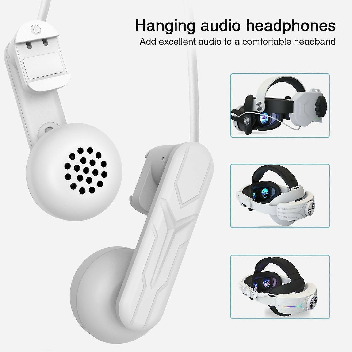 Type A Wired Earphones for Meta Quest 2/3 VR Headset Accessories 3.5mm Headphone with Stretchable V1263-JX-3092